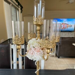 Tall candelabra centerpieces